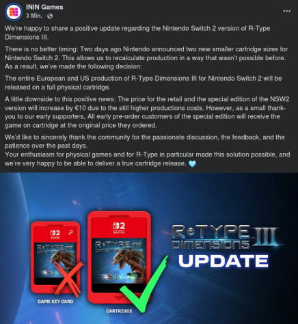 Оригинальное заявление ININ Games.